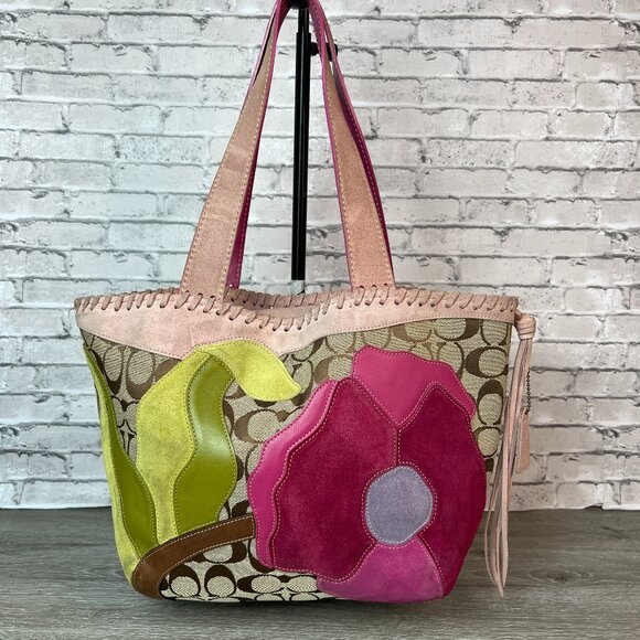 Coach RARE special edition spring 2004 poppy applique Bag - Picture 1 of 7